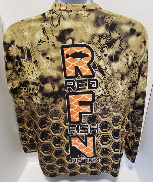 Redfish Nation Performance Long Sleeve Shirt - Brown/Green Camo - 22NOV