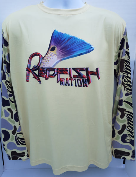 Redfish Nation Logo Performance Shirt - Sunshine Yellow