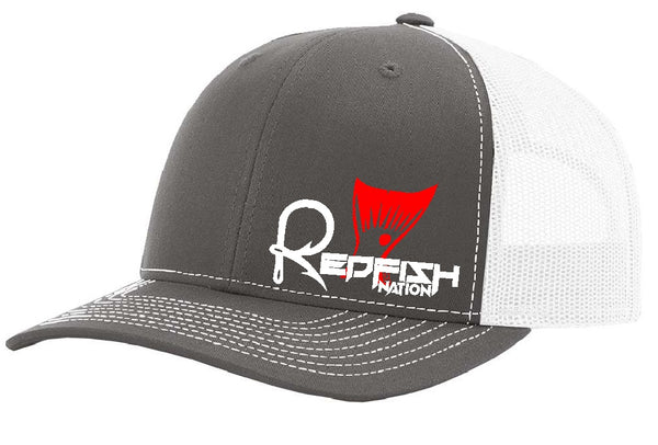 Redfish Nation Logo Cap - Charcoal/White