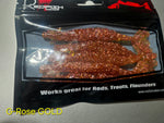 Redfish Nation 4" Split Body Paddle Tail Soft Plastic Lure - Rose Gold Glitter