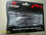 Redfish Nation 4" Soft Body Shrimp Soft Plastic Lure - Black Glitter