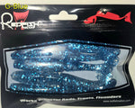 Redfish Nation 4" Split Body Paddle Tail Soft Plastic Lure - Blue Glitter