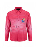 Button Up Pro RFN Performance Shirt Hot Pink Design with Back Vents