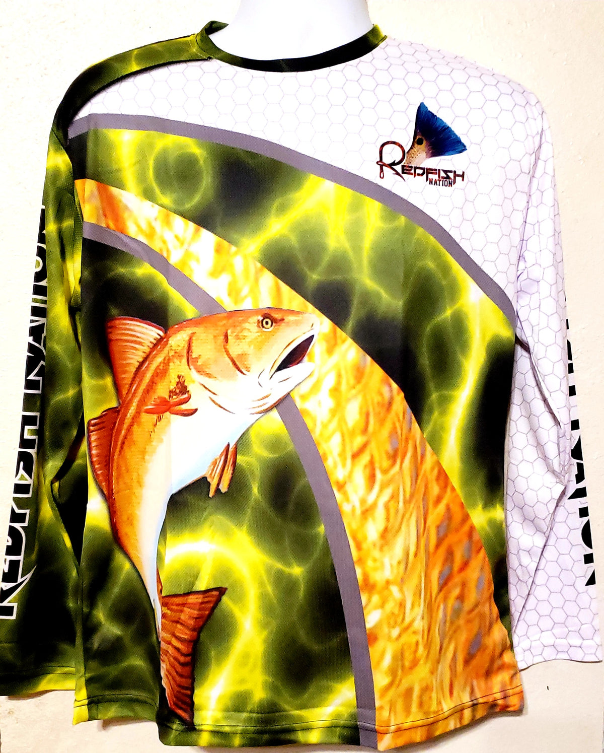 Yellow Bolt - Redfish Nation Performance Long Sleeve Shirt