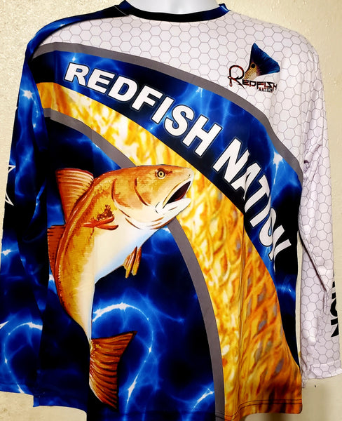Blue Bolt - Redfish Nation Performance Long Sleeve Shirt