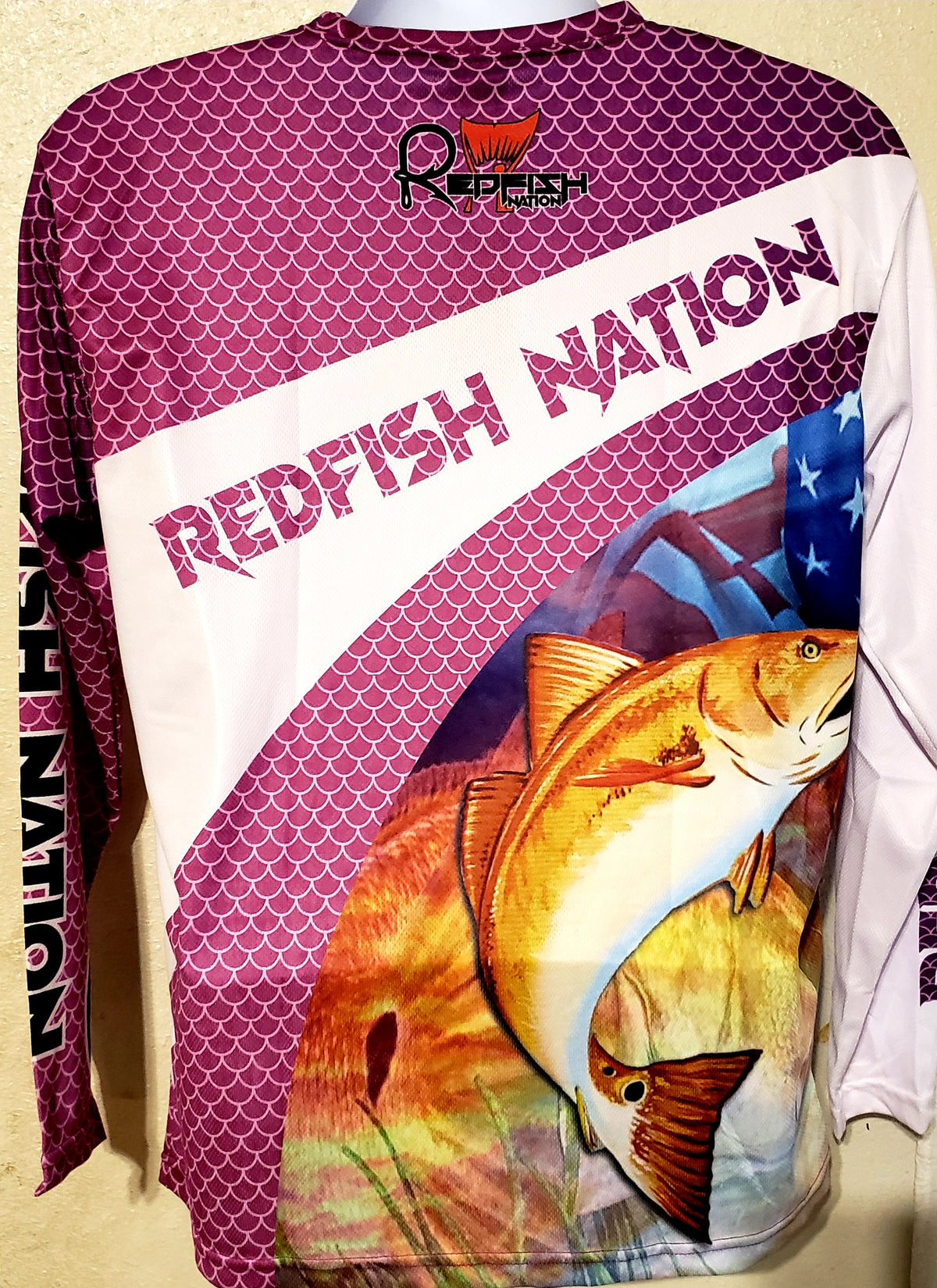 Purple Redfish - Redfish Nation Performance Long Sleeve Shirt d23