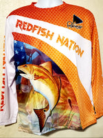 Orange Redfish - Redfish Nation Performance Long Sleeve Shirt d23