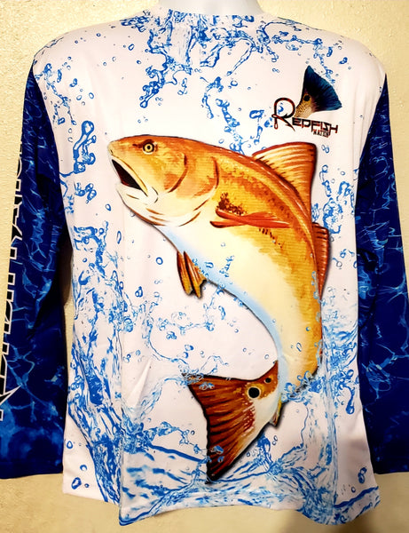 Texas Redfish Back - Back - Redfish Nation Performance Long Sleeve Shirt d23