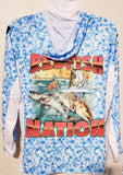 Hooded Royal Blue Build in Face Cover - Redfish Nation Performance Long Sleeve Shirt CH23