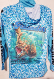 Hooded Royal Blue w/ Face Cover - Flounder Nation Performance Long Sleeve Shirt CH23