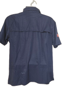 Button Up Pro Redfish Nation Performance Shirt Navy Blue