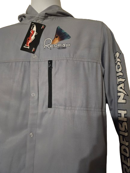 Snap-up Button Up Pro RFN Performance Shirt Grey Hooded
