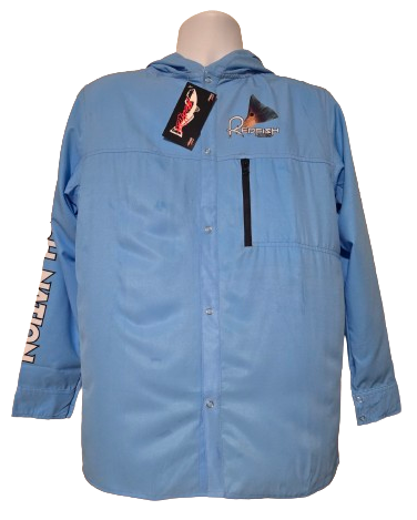 Snap-up Button Up Pro RFN Performance Shirt Blue Hooded