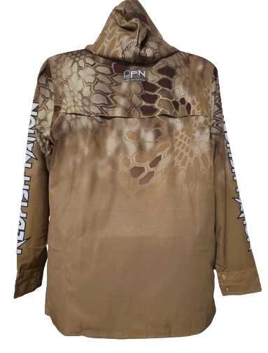 Snap-up Button Up Pro RFN Performance Shirt Brown Camo Hooded