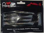 Soft Plastic Paddle Tail Lures 4 3/4"  -  Black
