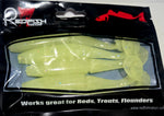 Redfish Nation 4" Split Body Paddle Tail Soft Plastic Lure - Natural Glow