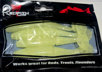 Redfish Nation 4" Split Body Paddle Tail Soft Plastic Lure - Natural Glow