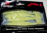 Redfish Nation 4" Split Body Paddle Tail Soft Plastic Lure - Natural Glow