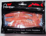 Redfish Nation 4" Split Body Paddle Tail Soft Plastic Lure - Pink purple Flakes
