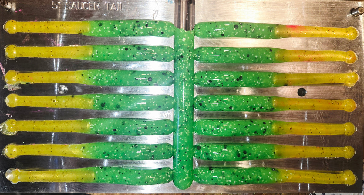 Wacky Tail Paddle Fishing Lure - Lime Green / Chartreuse Tail