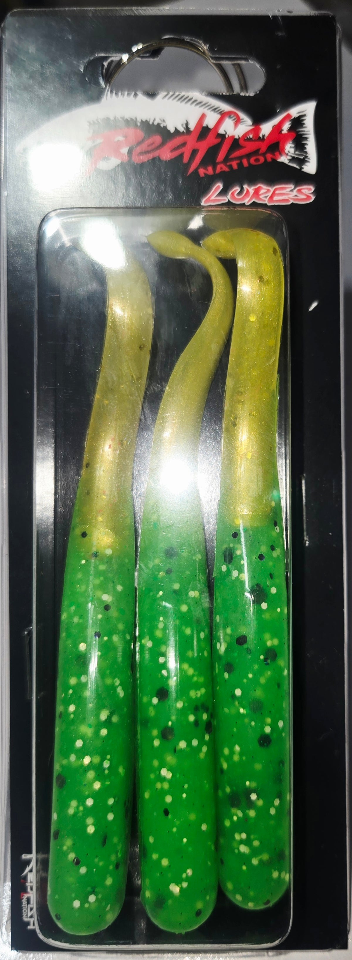 Wacky Tail Paddle Fishing Lure - Lime Green / Chartreuse Tail