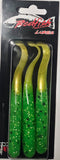 Wacky Tail Paddle Fishing Lure - Lime Green / Chartreuse Tail