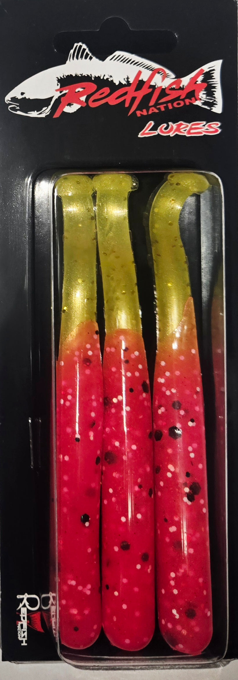 Wacky Tail Paddle Fishing Lure - Pink / Chartreuse Tail.