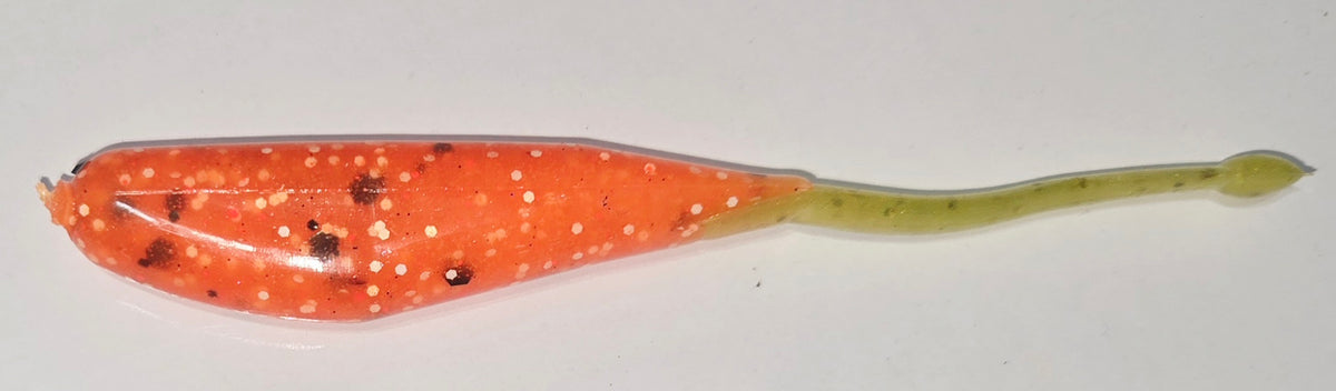 Wacky Tail Paddle Fishing Lure - Florescent Orange / Chartreuse Tail