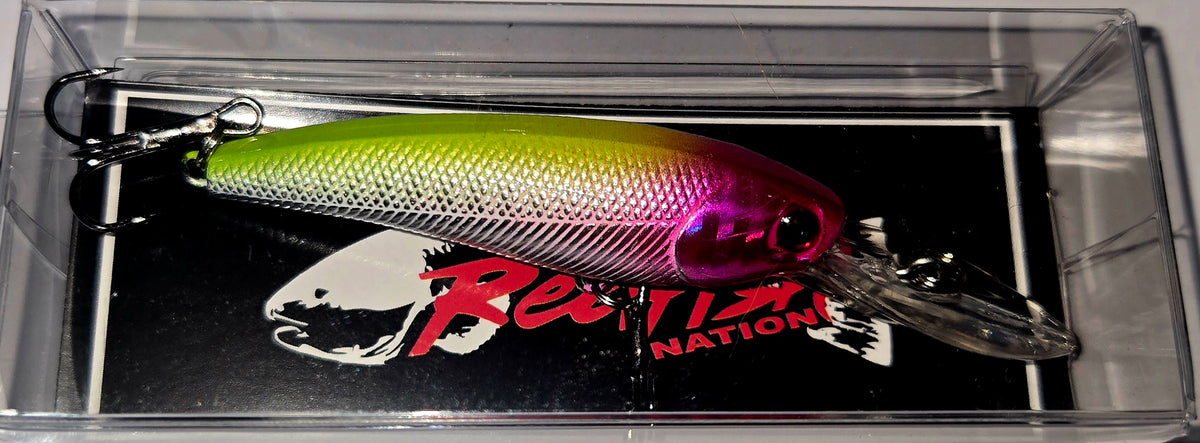 3" Diver Hard Plastic Lure - Green / Pink