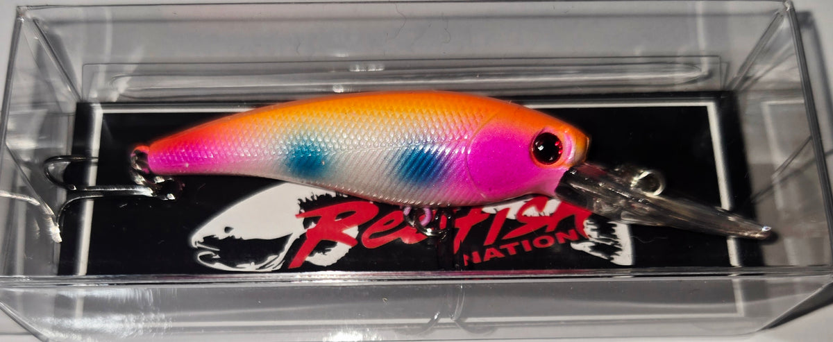 3" Diver Hard Plastic Lure - Orange / Pink / Blue