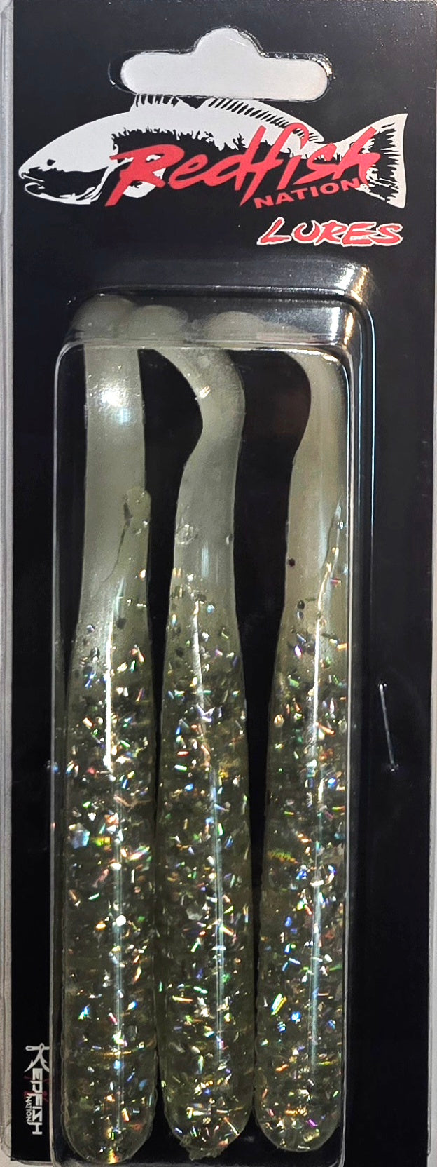 Wacky Tail Paddle Fishing Lure - Sparkling Silver / White Tail