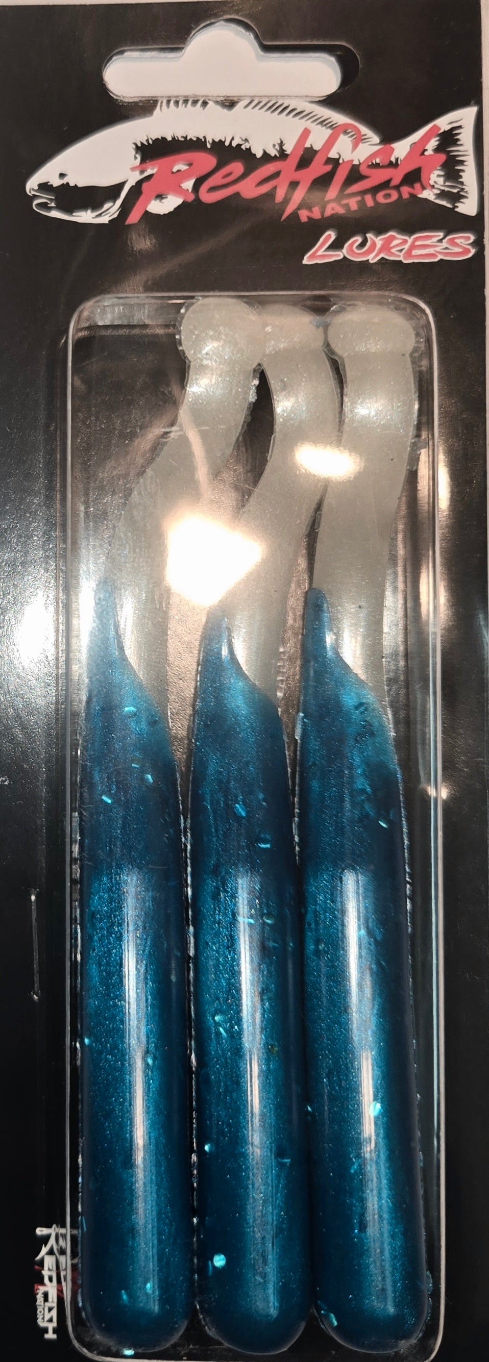 Wacky Tail Paddle Fishing Lure - Blue / White Tail