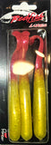 Wacky Tail Paddle Fishing Lure - Florescent Yellow / Red Tail