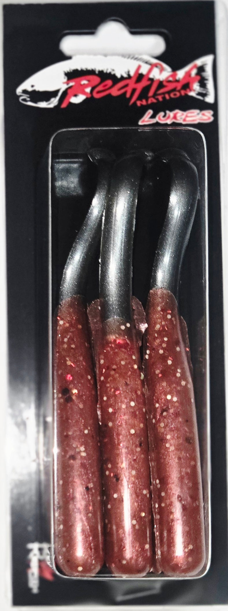 Wacky Tail Paddle Fishing Lure - Brown / Metal Grey Tail