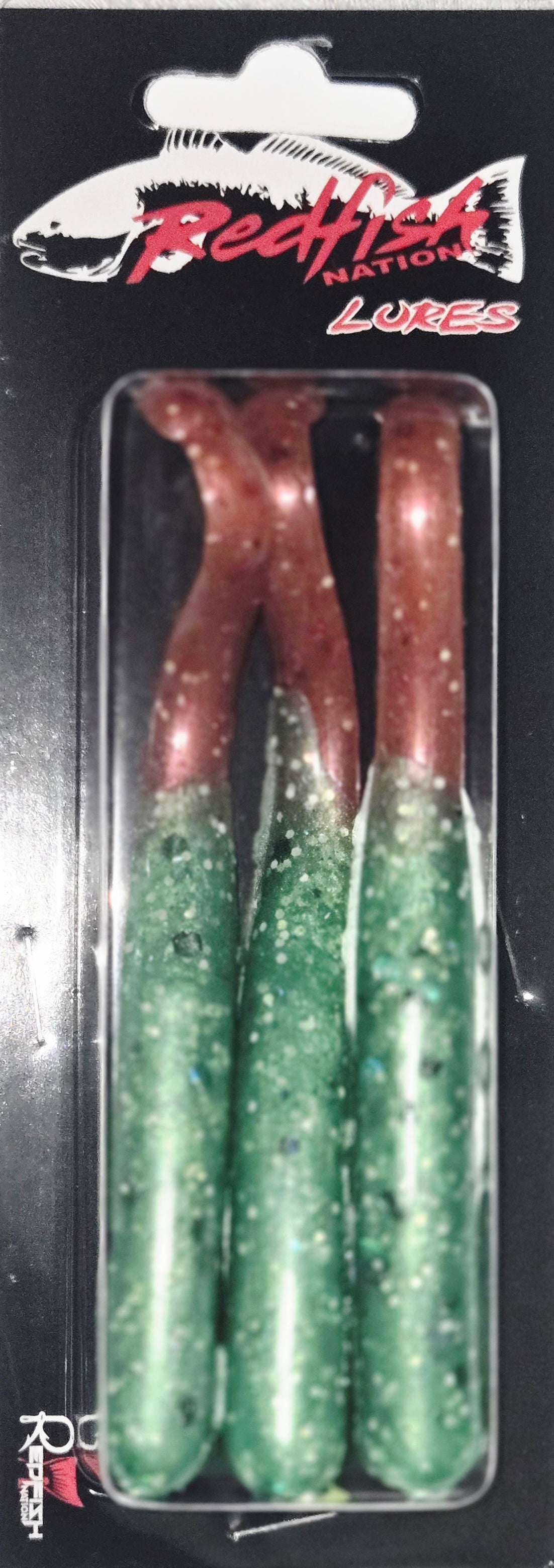 Wacky Tail Paddle Fishing Lure - Emerald Green / Brown