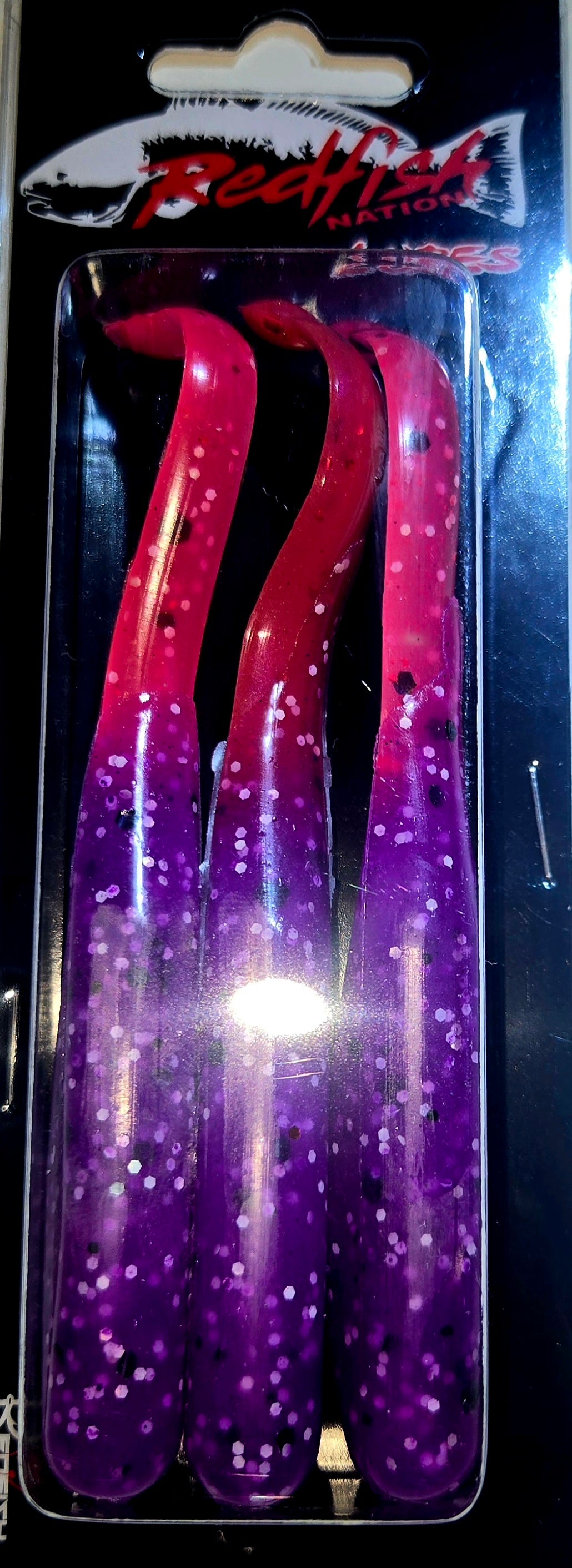 Wacky Tail Paddle Fishing Lure - POX - Purple - Pink Tail