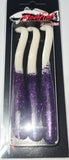 Wacky Tail Paddle Fishing Lure - G- Purple white tail