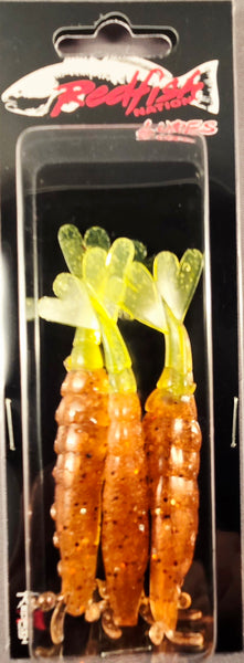 Redfish Nation 4" Soft Body Shrimp Soft Plastic Lure - Bronze-Yellow tail