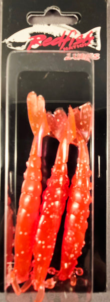 Redfish Nation 4" Soft Body Shrimp Soft Plastic Lure - Candy Red