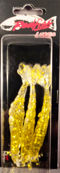 Redfish Nation 4" Soft Body Shrimp Soft Plastic Lure - Yellow Glitter