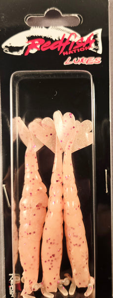 Redfish Nation 4" Soft Body Shrimp Soft Plastic Lure - Creamsicle Pink