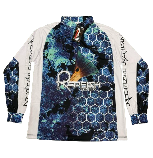 1/4 Zip Shirt Pro Redfish Nation Performance blue Kryp