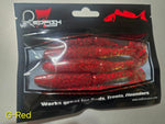 Redfish Nation 4" Split Body Paddle Tail Soft Plastic Lure - Red Glitter