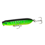 4" Small Popper Snake Head Black and Green Stripes Lure