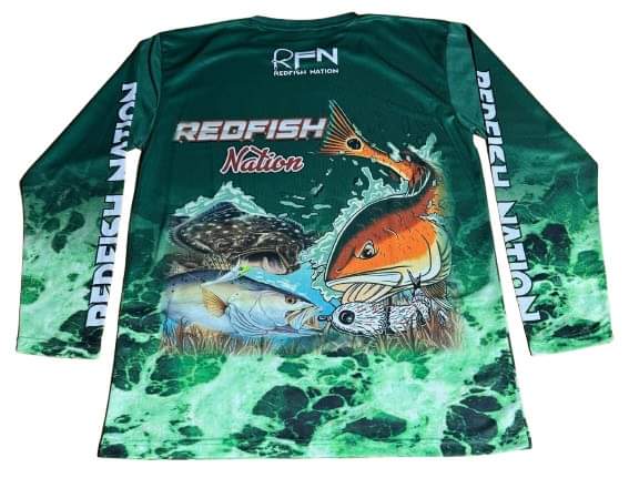 Redfish Nation Performance Fishing Shirt Long Sleeve - Green 1024