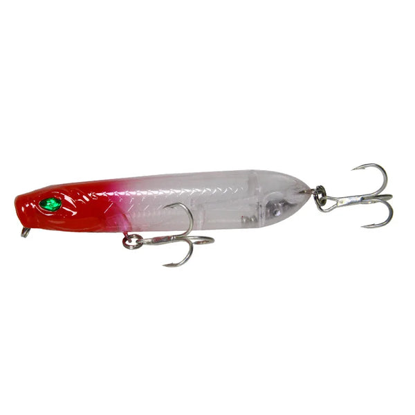 4 Small Popper Snake Head White with Red head Lure – Redfish Nation