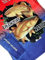 Redfish Nation Hooded Performance Red/Blue Redfish Shirt