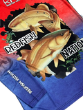 Redfish Nation Hooded Performance Red/Blue Redfish Shirt