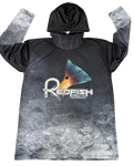 Redfish Nation Hooded Performance Black Redfish Shirt