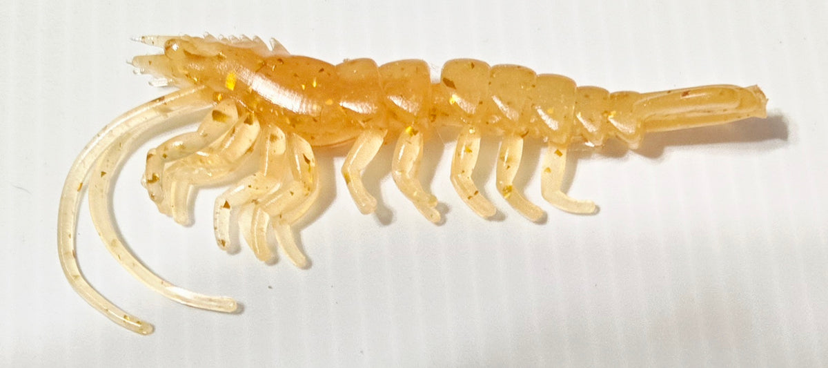 Realistic 4 1/4" Rattling UV Plastic Shrimp - Amber